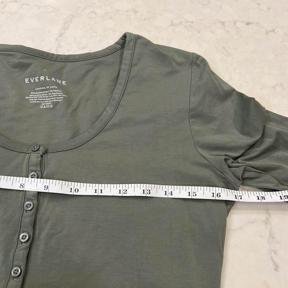 Everlane Olive Henley Long-Sleeve Bodysuit - Picture 5 of 6